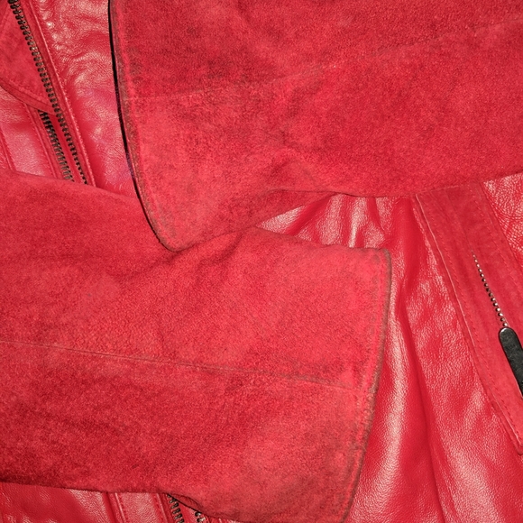 ZAC POSEN x Target Red Leather & Suede Jacket - Picture 7 of 7